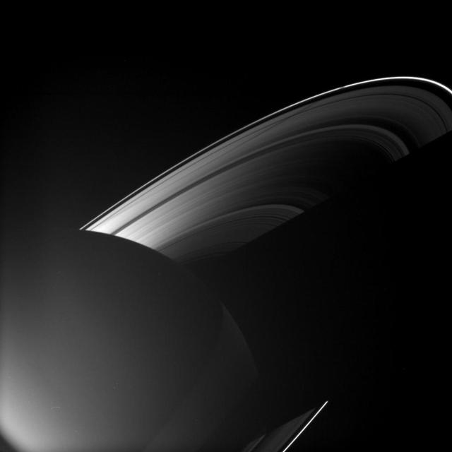 NASA image: Rhea Ring Shadow