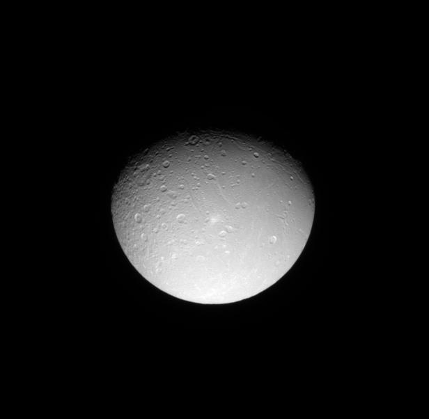 Dione Cratered Surface