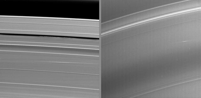 The bright streaks visible in these Cassini images taken during Saturn’s August 2009 equinox are exciting evidence of a constant rain of interplanetary projectiles onto the planet’s rings.