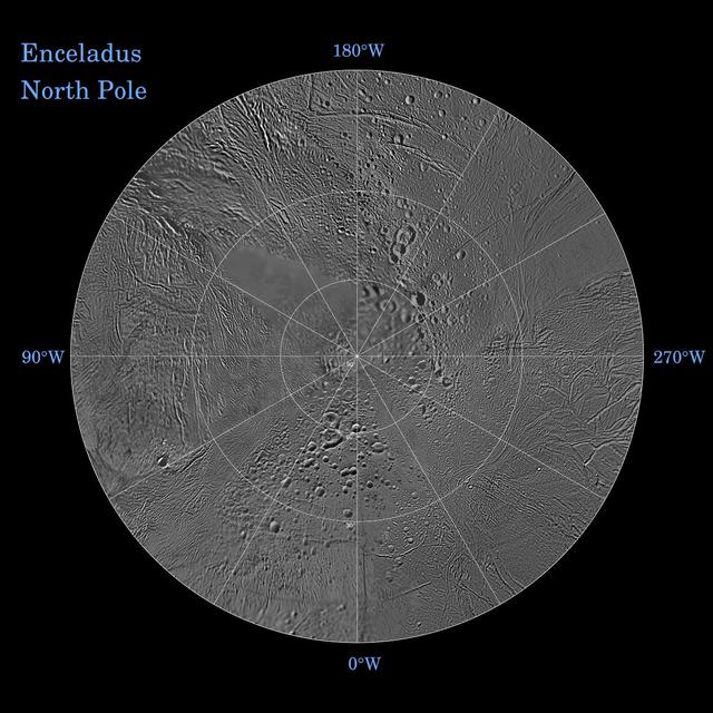 Enceladus North Polar Map - October 2009