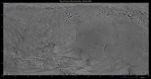 NASA image: Map of Enceladus October 2009