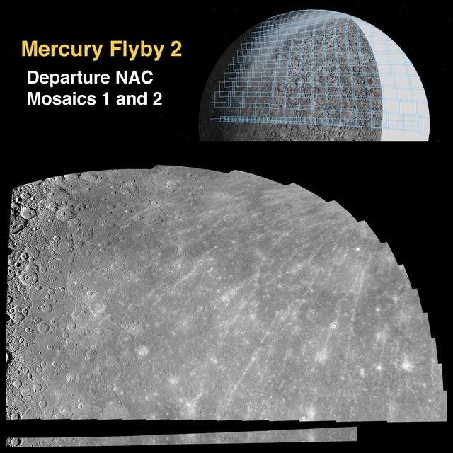 NASA image: Departure Mosaics from the Second Mercury Flyby