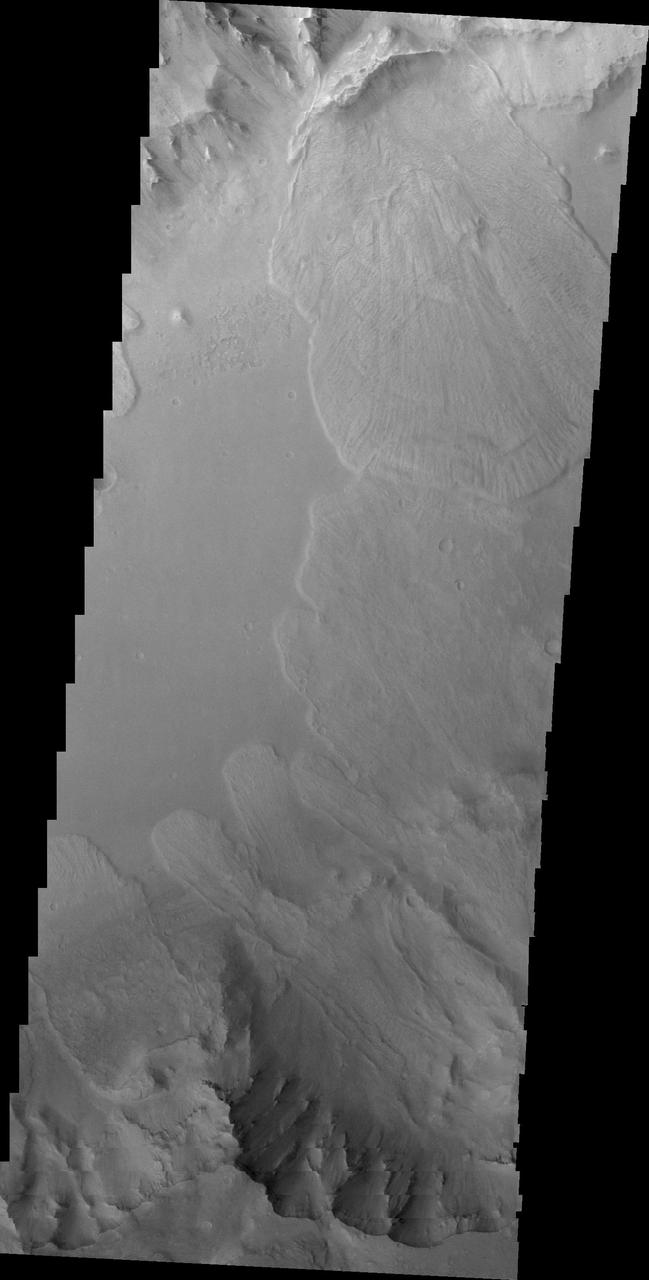 This 2001 Mars Odyssey image of Capri Chasma shows multiple landslide deposits.