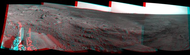NASA image: Spirit View Beside Home Plate on Sol 1823  Stereo