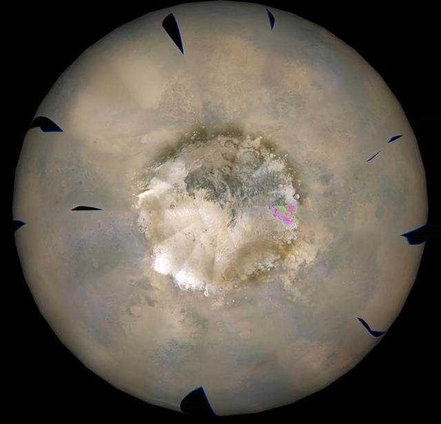 NASA image: Weather Movie, Mars South Polar Region, March-April 2009