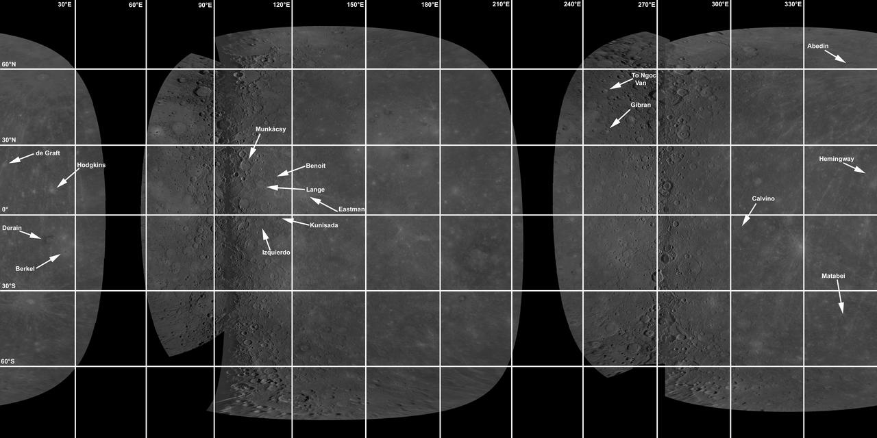 The International Astronomical Union recently approved names for 16 impact craters on Mercury. Several of the craters are from areas seen for the first time at close range by MESSENGER during its second Mercury flyby.