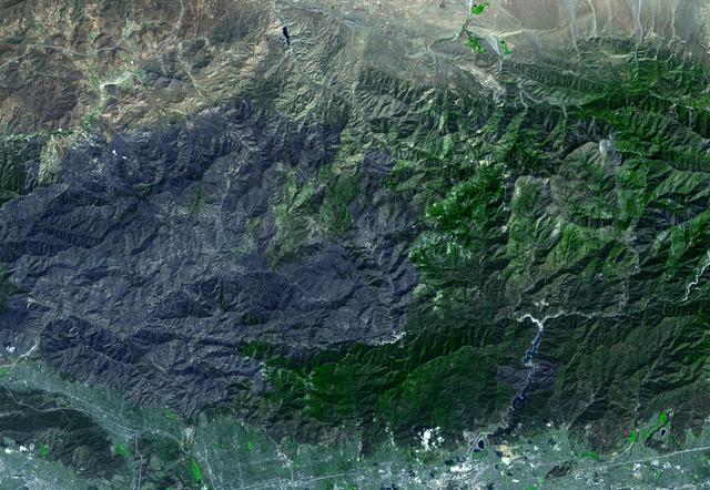 NASA image: Station Fire Burns in the San Gabriel Mountains Above Los Angeles