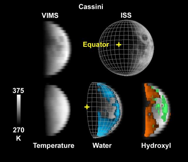 NASA image: Cassini Look at Water on the Moon