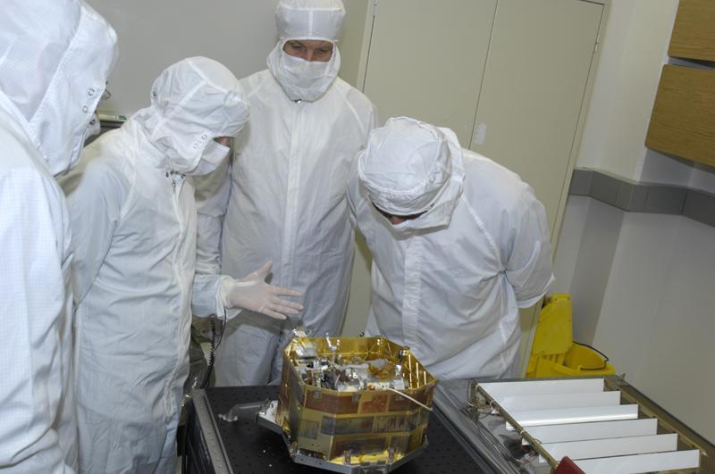 The Moon Mineralogy Mapper imaging spectrometer, an instrument on India’s Chandrayaan-1, during development at NASA’s Jet Propulsion Laboratory.