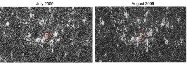 The High Resolution Imaging Science Experiment camera on NASA Mars Reconnaissance Orbiter captured winter images of NASA Phoenix Mars Lander surrounded by dry-ice frost on Mars.
