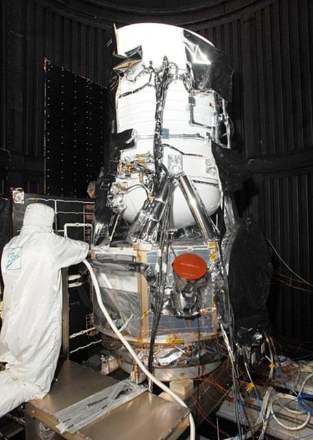 NASA Wide-field Infrared Survey Explorer in the clean room at Ball Aerospace & Technologies Corp., in Boulder, Colo.