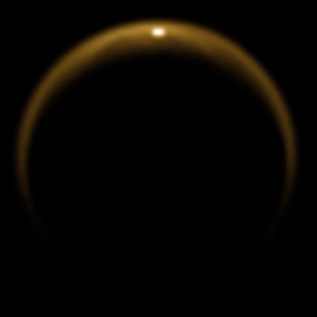 NASA image: Reflection of Sunlight off Titan Lake