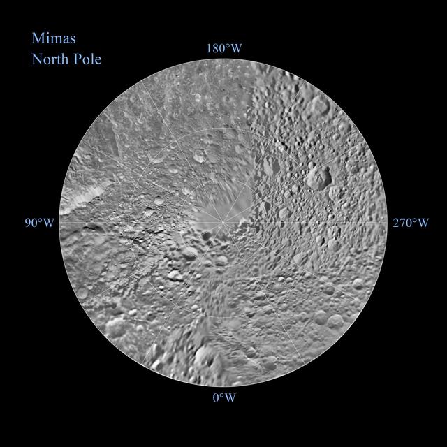 Mimas Northern Polar Maps - February 2010