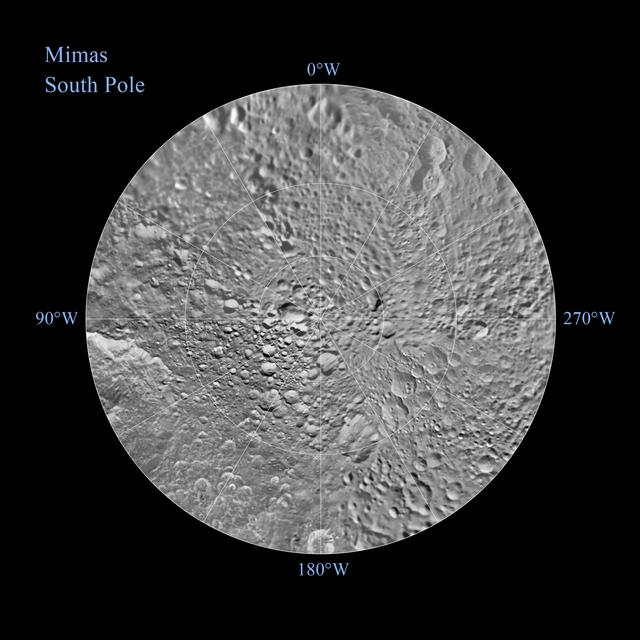 Mimas Southern Polar Maps - February 2010