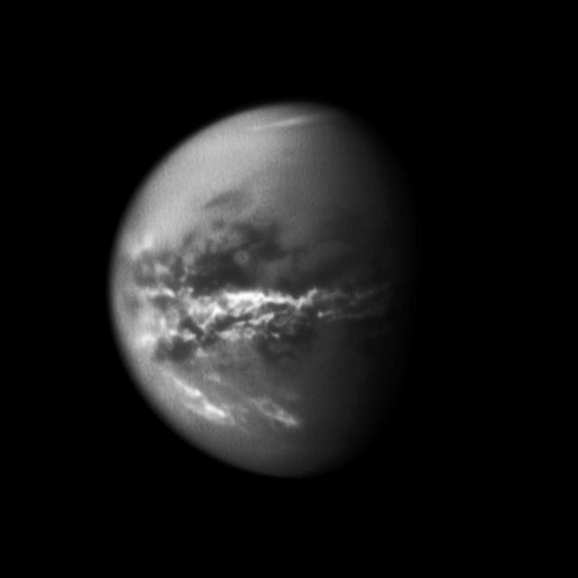 NASA image: Equatorial Titan Clouds