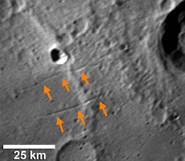 NASA image: Searching for Evidence of Extension on Mercury