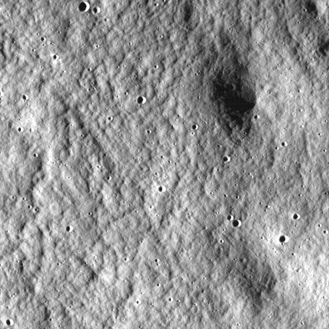 Close-up view of the lunar highlands, northeast of Clavius crater, taken by NASA Lunar Reconnaissance Orbiter.