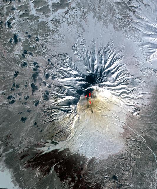 NASA image: Sheveluch Volcano, Kamchatka, Russia