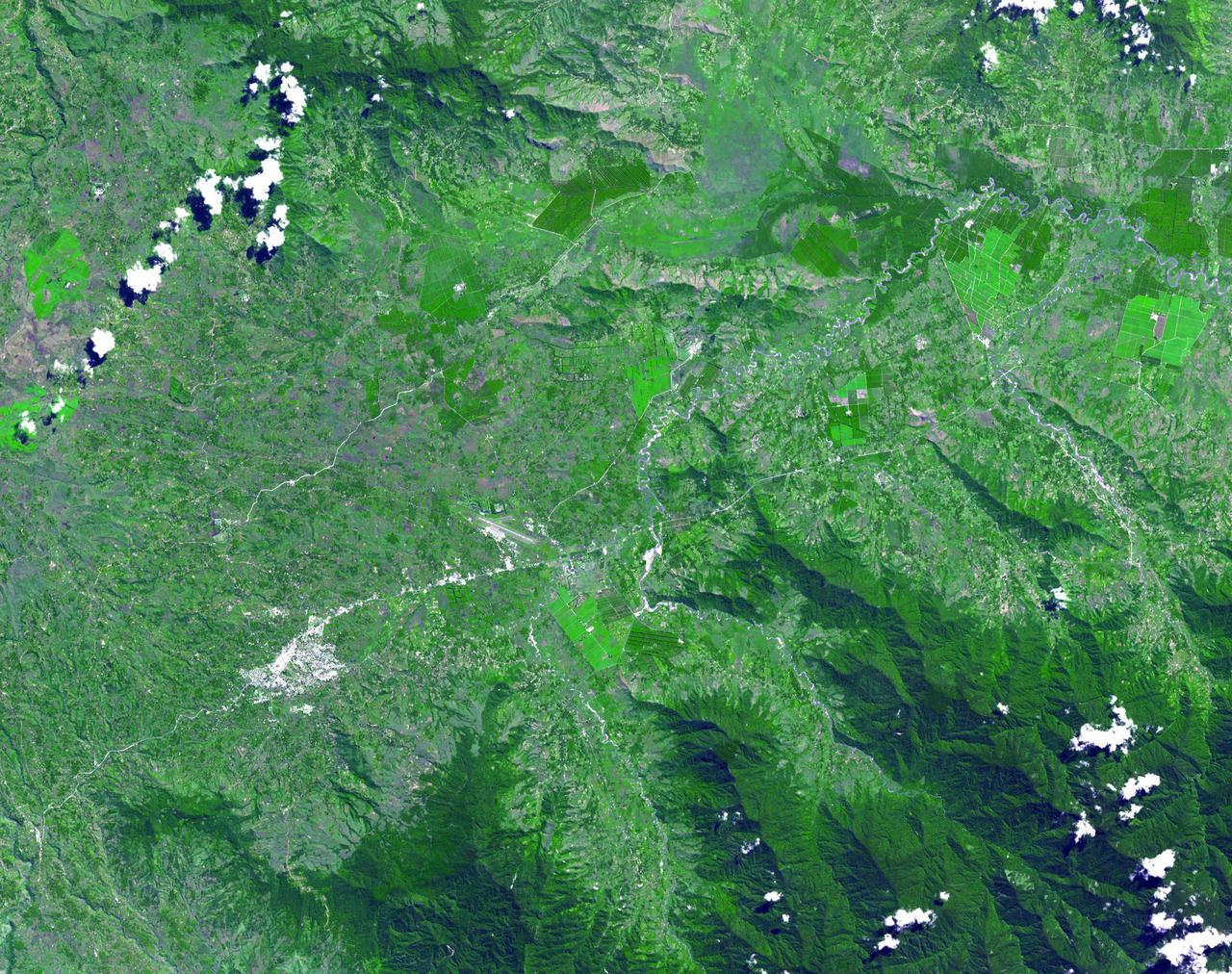 This image from NASA Terra spacecraft shows the Kuk Early Agricultural Site in the western highlands of New Guinea. It is an excellent example of transformation of agricultural practices over time.