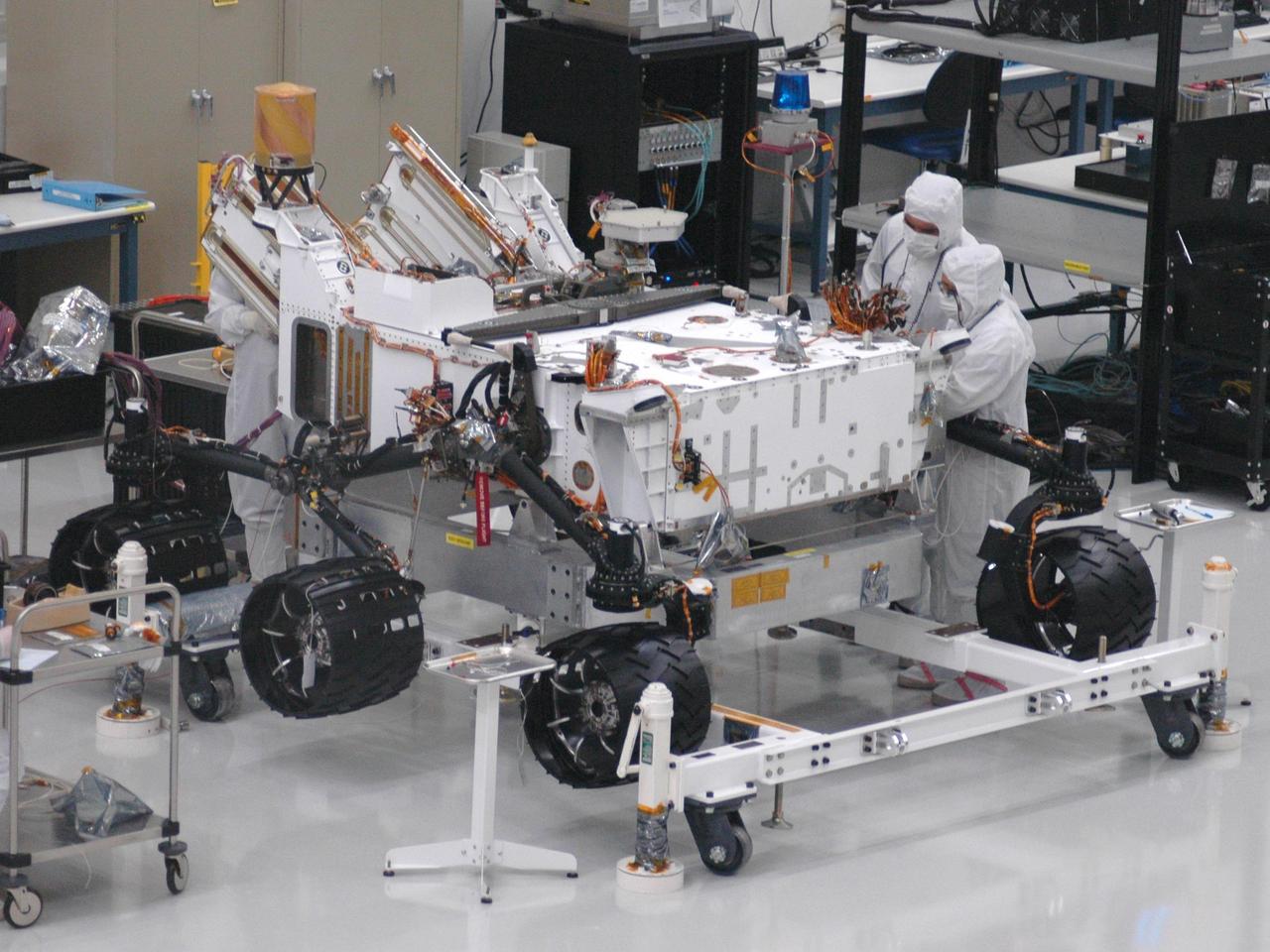 Mars rover Curiosity, the centerpiece of NASA Mars Science Laboratory mission, is coming together for extensive testing prior to its late 2011 launch.
