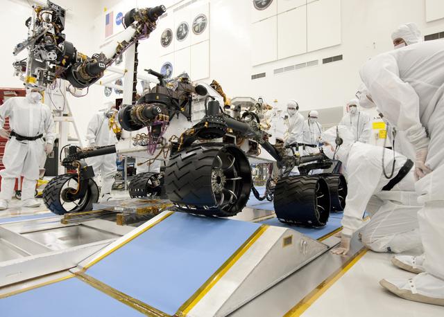 NASA image: Ramp Drive Test for Curiosity Mars Rover