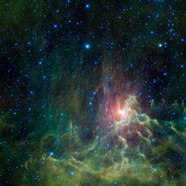 NASA image: WISE Catches a Runaway Star in Flames