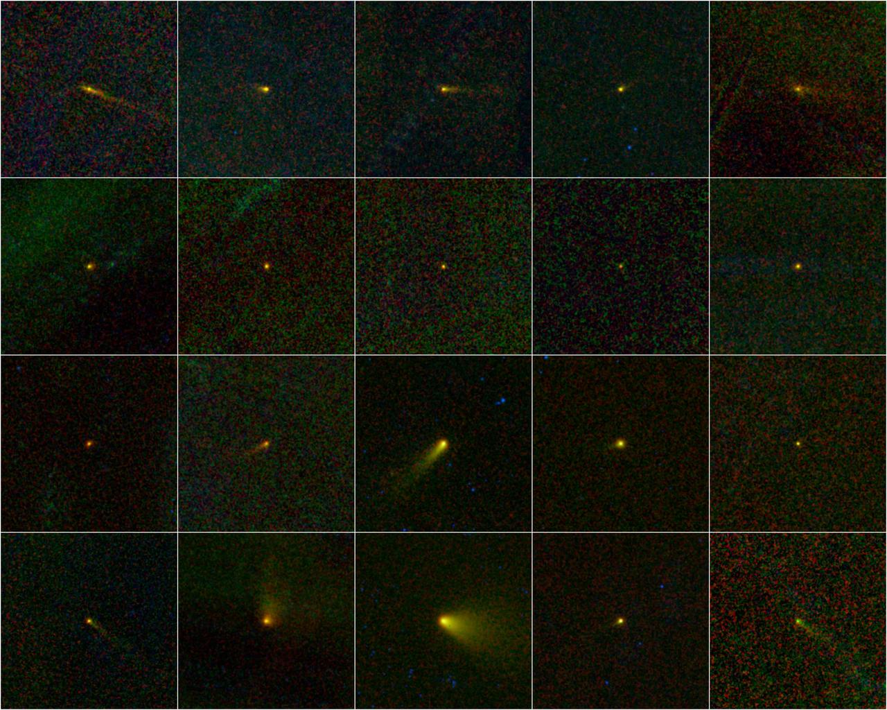 During its one-year mission, NASA Wide-field Infrared Survey Explorer, mapped the entire sky in infrared light. Among the multitudes of astronomical bodies that have been discovered by the NEOWISE portion of the WISE mission are 20 comets.