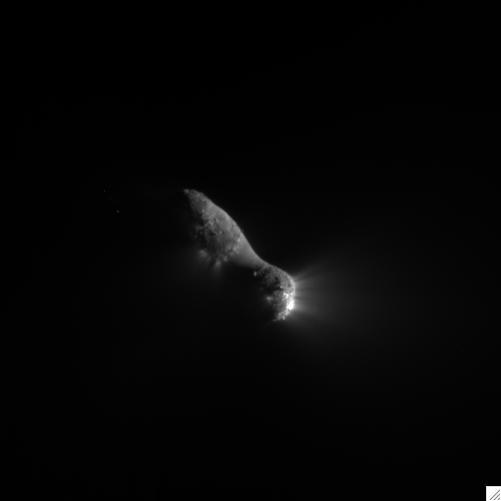 This close-up view of comet Hartley 2 was taken at 7:00 a.m. PDT 10 a.m. EDT, after NASA EPOXI mission flew by.