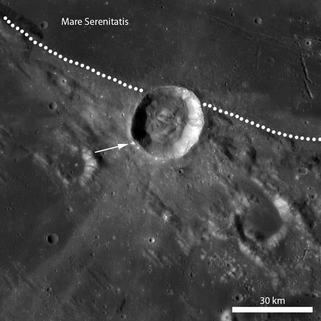 NASA image: Small Crater at the Southern Rim of Menelaus