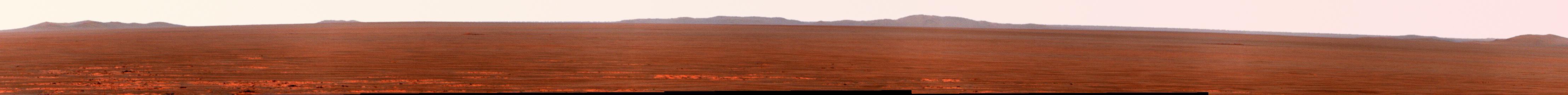 Rim of Endeavour on Opportunity Horizon, Sol 2424 False Color