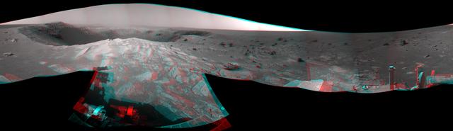 NASA image: Santa Maria Crater in 360-Degree View, Sol 2451 Stereo