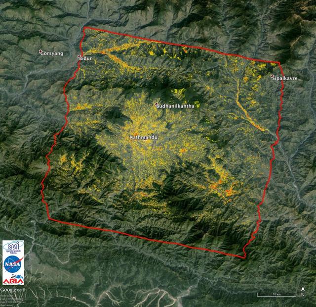 NASA image: NASA-Generated Damage Map to Assist with 2015 Gorkha, Nepal Earthquake Disaster Response
