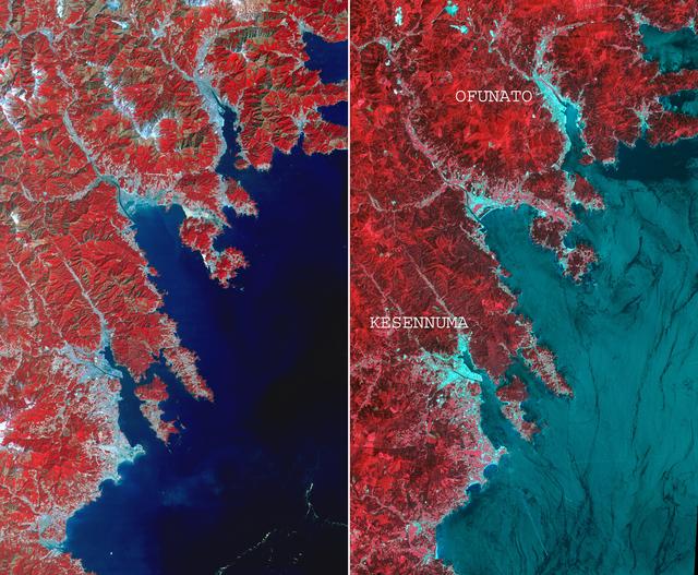 NASA image: NASA ASTER Images More Effects of Japan Tsunami