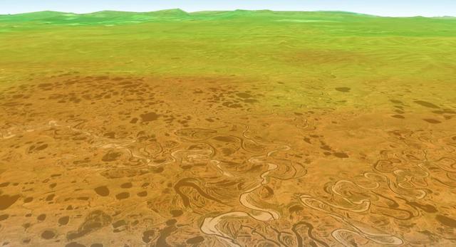 JPL-led study shows bromine explosion on March 13, 2008 across the Alaskan North Slope looking south toward the Brooks Range at the horizon, which blocked the bromine from going further south into the Alaskan interior.
