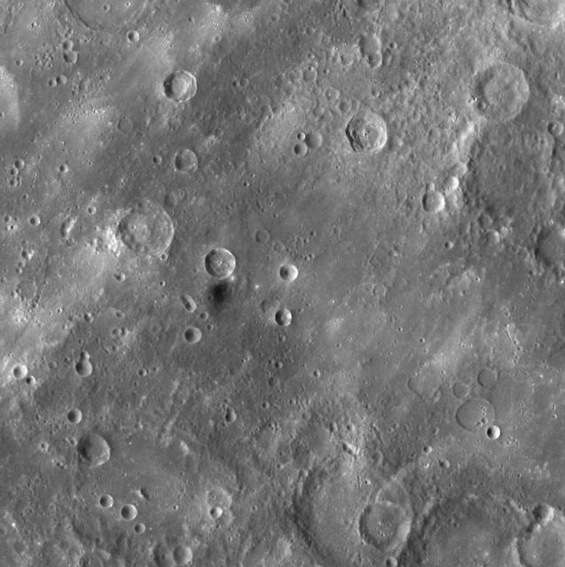 NASA image: Dark Material on Mercury