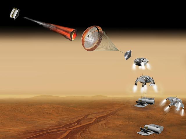 NASA image: Vehicle for Lofting a Sample Approaches Mars Artist Concept