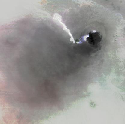 Nabro volcano, Eritrea, in the Horn of Africa, began erupting June 12, 2011, the first-ever recorded eruption of this stratovolcano. This image was acquired by NASA Terra spacecraft on June 19, 2011.