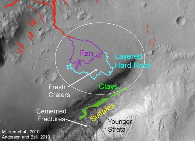NASA image: Attractions for Study in and near Curiosity Selected Landing Site