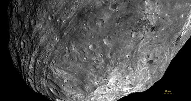 NASA image: Close-up View of Vesta South Pole Region