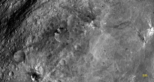 NASA image: Close-up View of Craters in South Equatorial Region