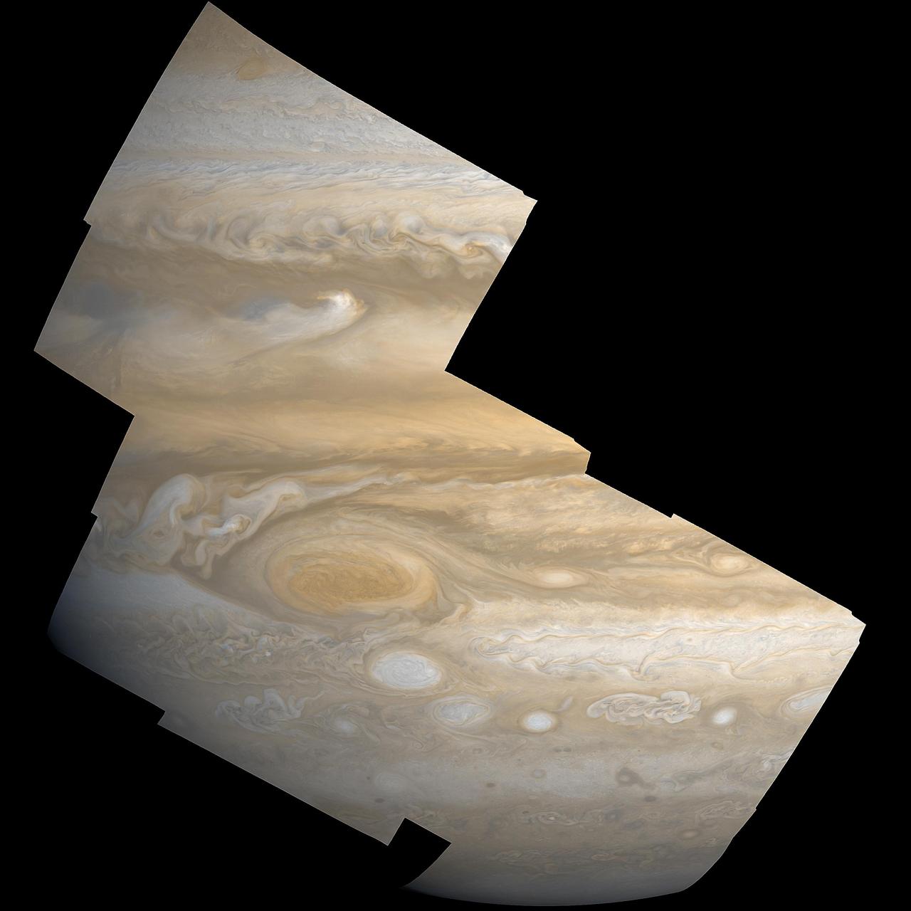Data from the camera onboard NASA Juno mission, called JunoCam, will be made available to the public for processing into their own images. Illustrated here with an image of Jupiter taken by NASA Voyager mission.