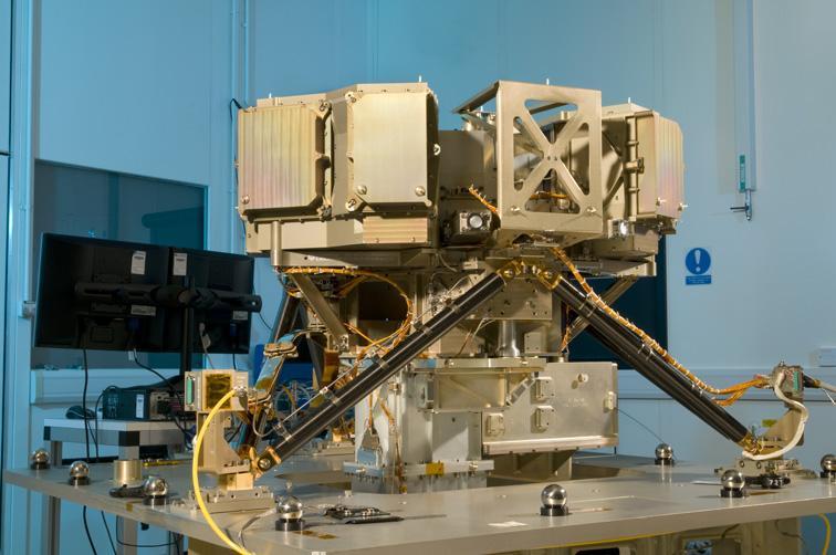 The Mid-Infrared Instrument, a component of NASA James Webb Space Telescope, underwent alignment testing at the Science and Technology Facilities Council Rutherford Appleton Laboratory Space in Oxfordshire, England.