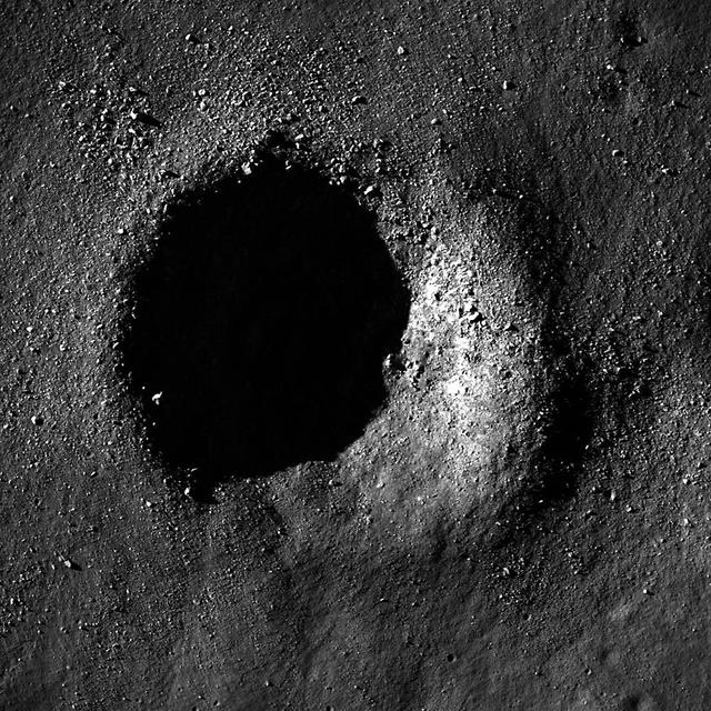 NASA image: Bouldery Crater near Mare Australe