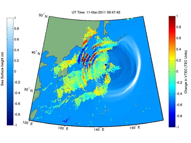 NASA Sees Tohoku-Oki Earthquake and Tsunami in Earth Upper Atmosphere