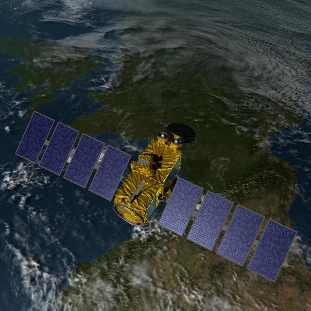 Artist Concept of U.S.-European Jason-3 Ocean Altimetry Satellite over France