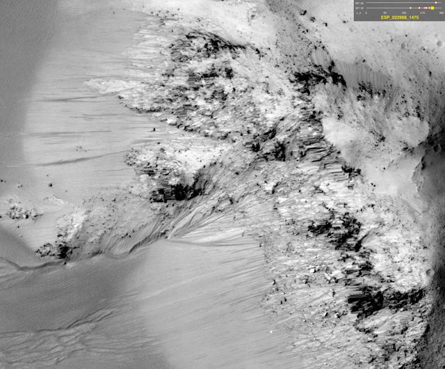 NASA image: Warm-Season Flows on Slope in Horowitz Crater Nine-Image Sequence