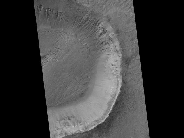 NASA image: Gullies and Newly Identified Flow Features in Same Mars Crater