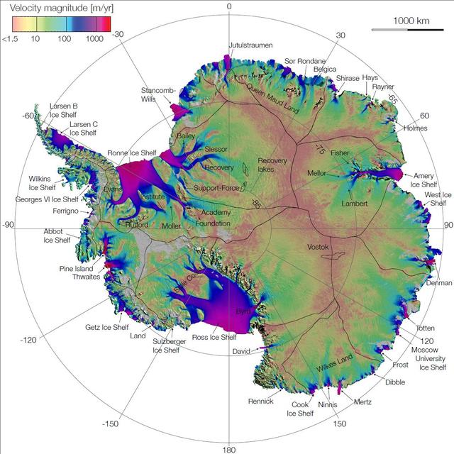 NASA image: NASA Research Leads to First Complete Map of Antarctic Ice Flows
