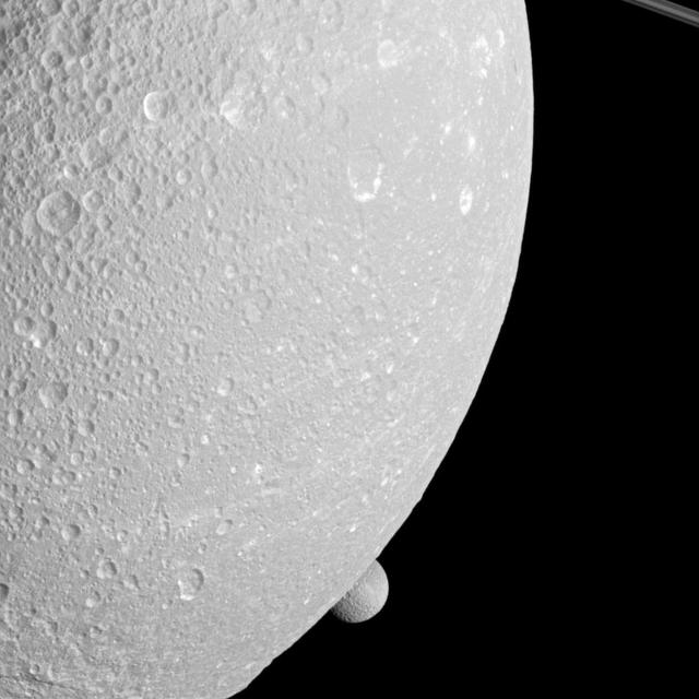 NASA image: Peeping Mimas
