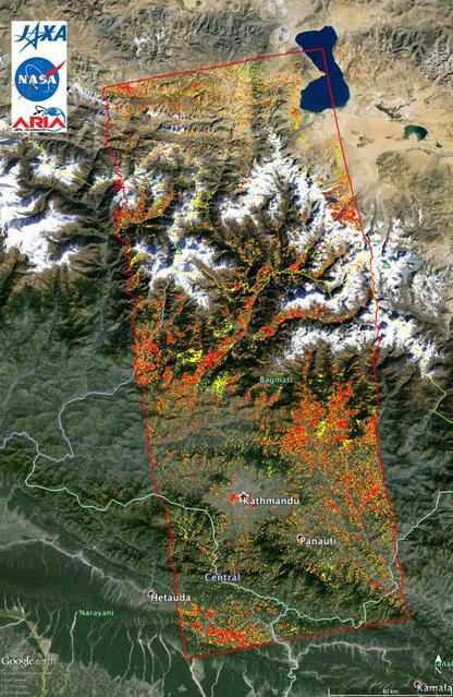 NASA image: New ALOS-2 Damage Map Assists 2015 Gorkha, Nepal Disaster Response